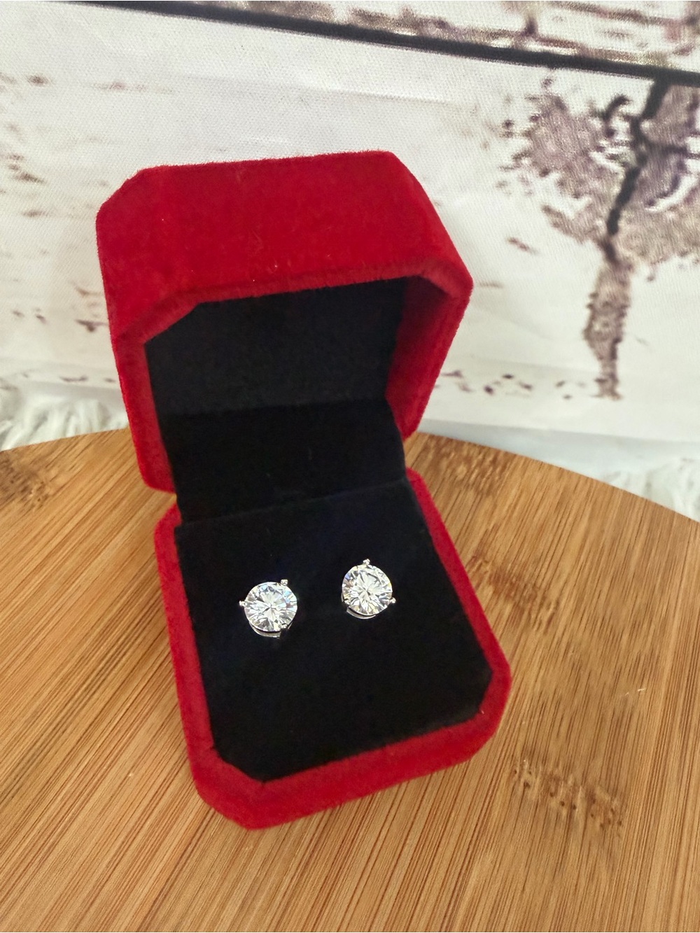 4.0 CTW Moissanite Stud Earrings D Color 925 Sterling Silver 4ct Gift Box NEW